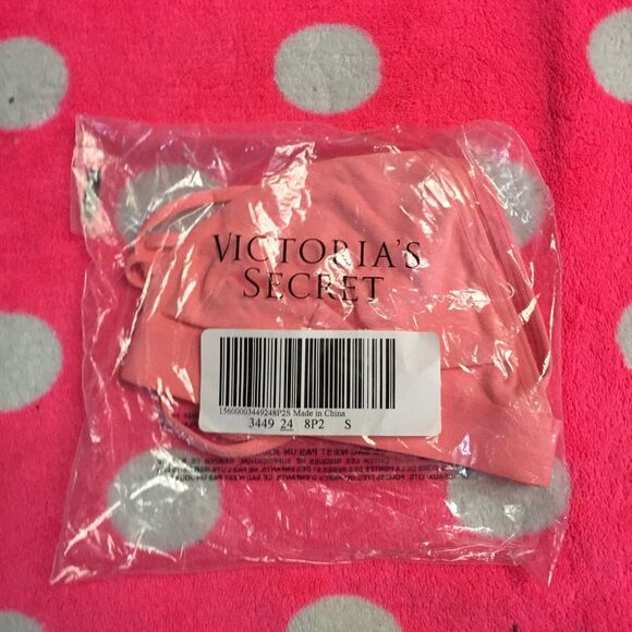 Victoria's Secret Strappy Triangle Bralette new VS Bra Coral - Picture 3 of 3